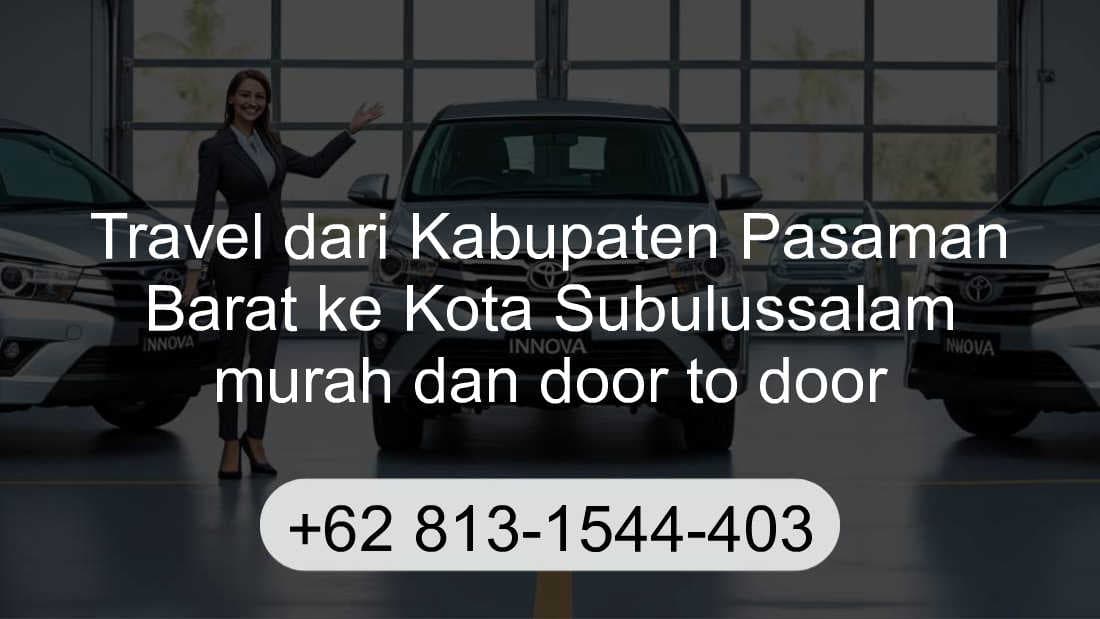 Travel Kabupaten Pasaman Barat Kota Subulussalam